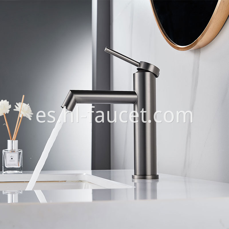 Gun Gray Single Hole Basin Faucet Bathroom